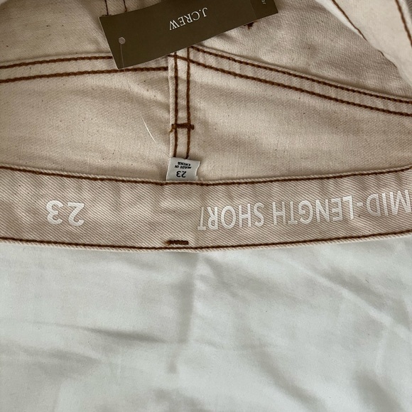 J Crew Mid Length Shorts Cream - Picture 4 of 4